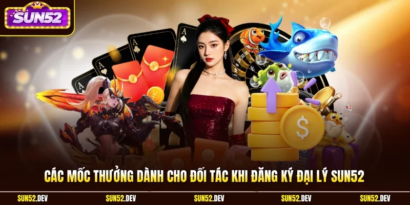 Các mốc thưởng dành cho đối tác khi đăng ký đại lý Sun52